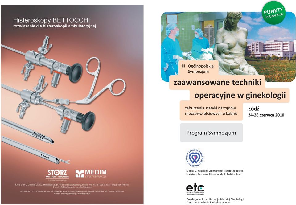 Program Sympozjum Klinika Ginekologii Operacyjnej I Endoskopowej Instytutu Centrum Zdrowia