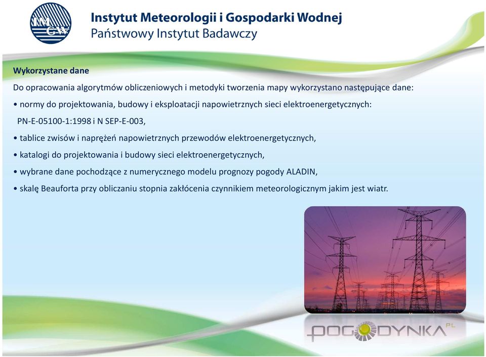 naprężeń napowietrznych przewodów elektroenergetycznych, katalogi do projektowania i budowy sieci elektroenergetycznych, wybrane dane