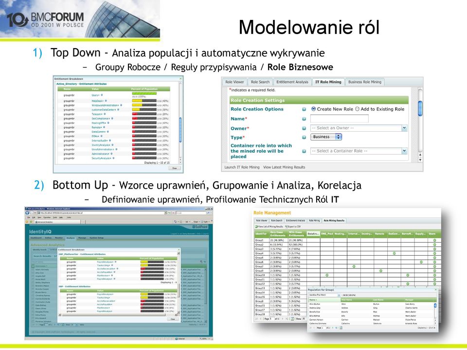 Biznesowe 2) Bottom Up - Wzorce uprawnień, Grupowanie i