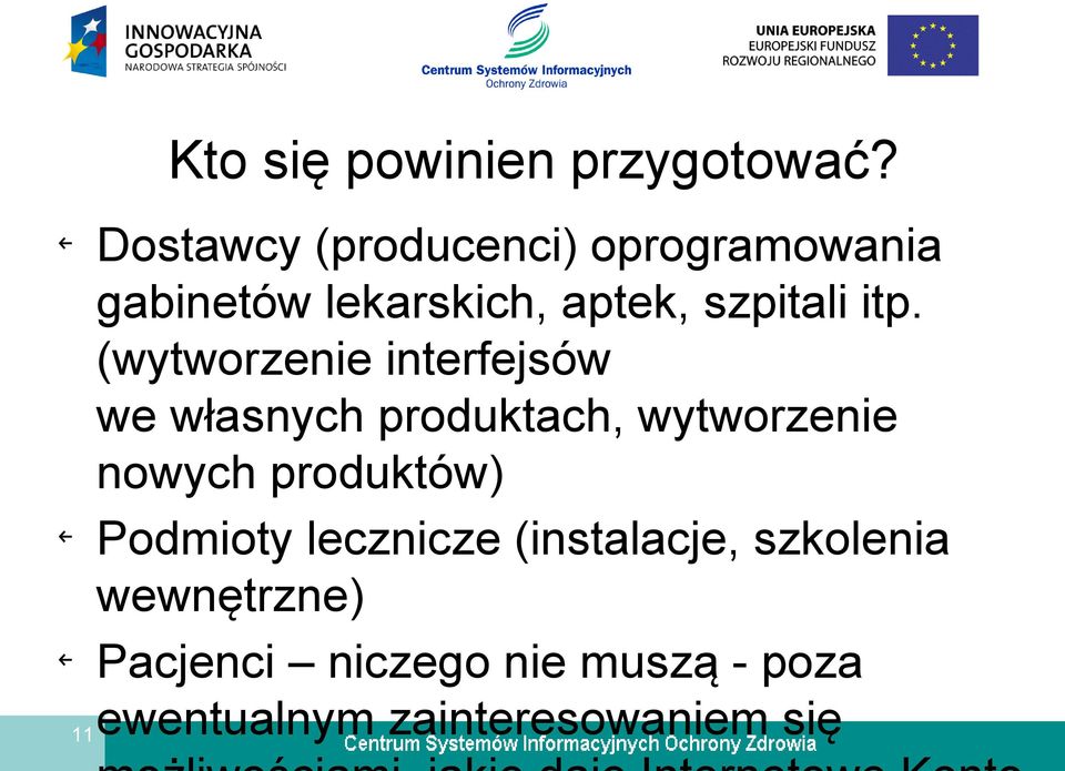 itp. (wytworzenie interfejsów we własnych produktach, wytworzenie nowych