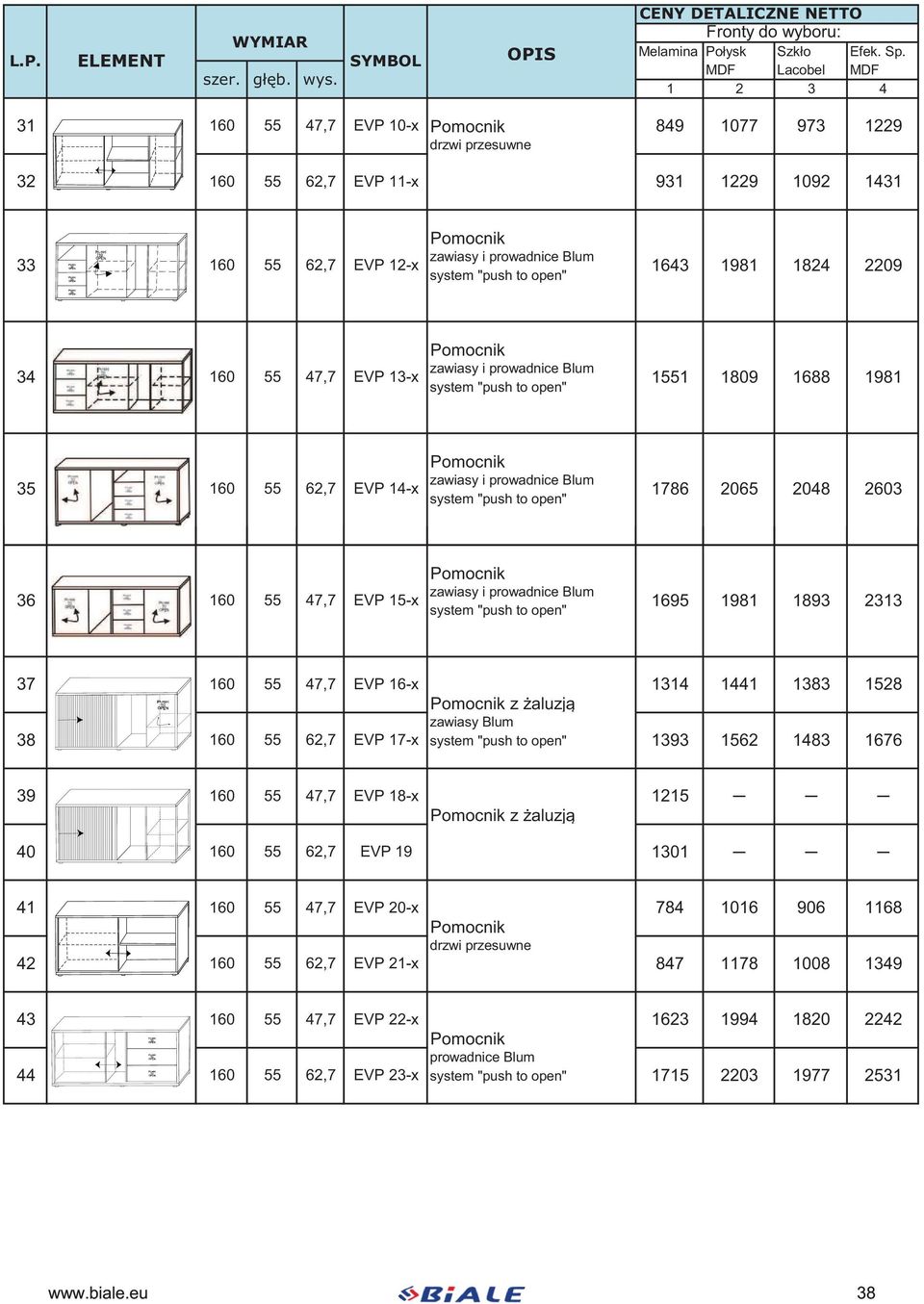 zawiasy i 1551 1809 1688 1981 35 160 55 62,7 EVP 14-x zawiasy i 1786 2065 2048 2603 36 160 55 47,7 EVP 15-x zawiasy i 1695 1981 1893 2313 37 160 55 47,7 EVP 16-x 1314 1441 1383