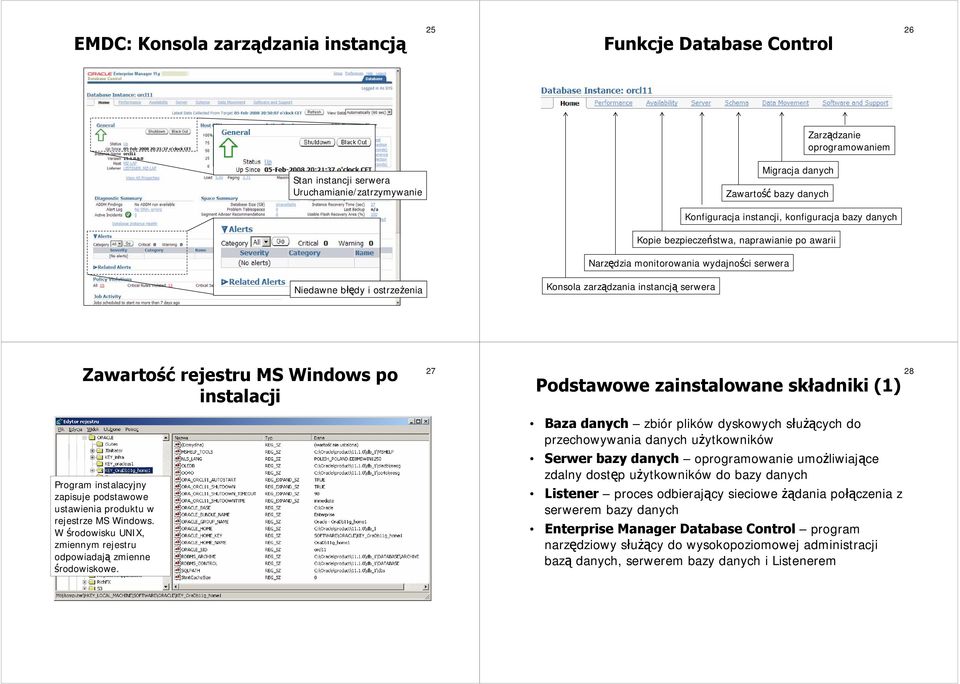 rejestru MS Windows po instalacji Program instalacyjny zapisuje podstawowe ustawienia produktu w rejestrze MS Windows. W środowisku UNIX, zmiennym rejestru odpowiadają zmienne środowiskowe.