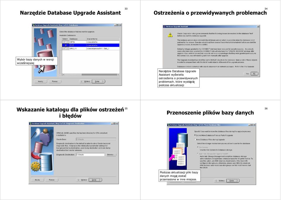 problemach, które wystąpią podczas aktualizacji Wskazanie katalogu dla plików ostrzeżeń 35 i błędów