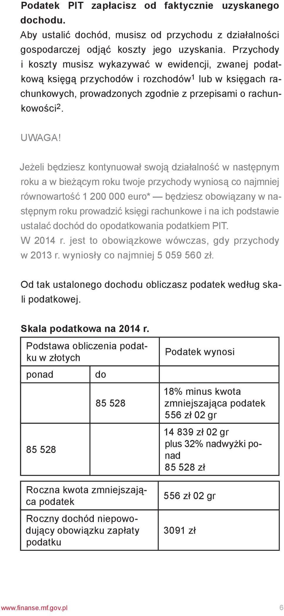 Jeżeli będziesz kontynuował swoją działalność w następnym roku a w bieżącym roku twoje przychody wyniosą co najmniej równowartość 1 200 000 euro* będziesz obowiązany w następnym roku prowadzić księgi