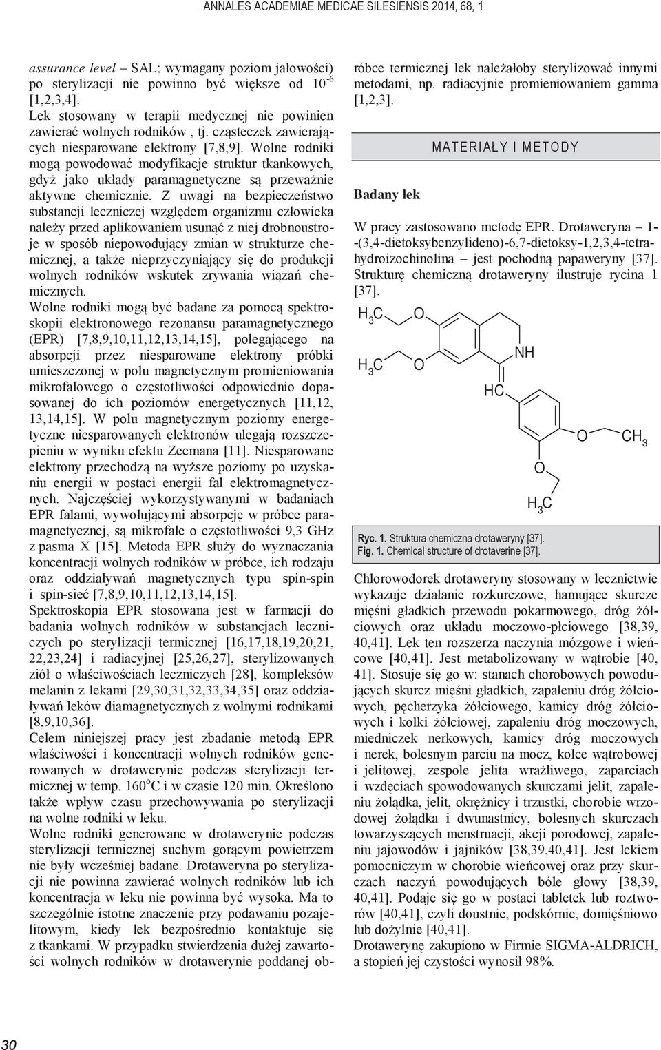 H 3 O HC NH Ryc. 1. Struktura chemiczna drotaweryny [37].