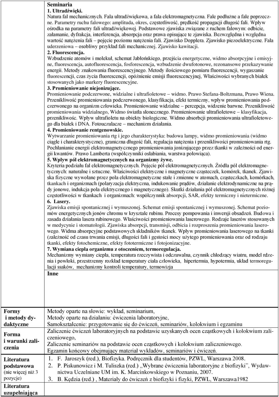 Podstawowe zjawiska związane z ruchem falowym: odbicie, załamanie, dyfrakcja, interferencja, absorpcja oraz prawa opisujące te zjawiska.