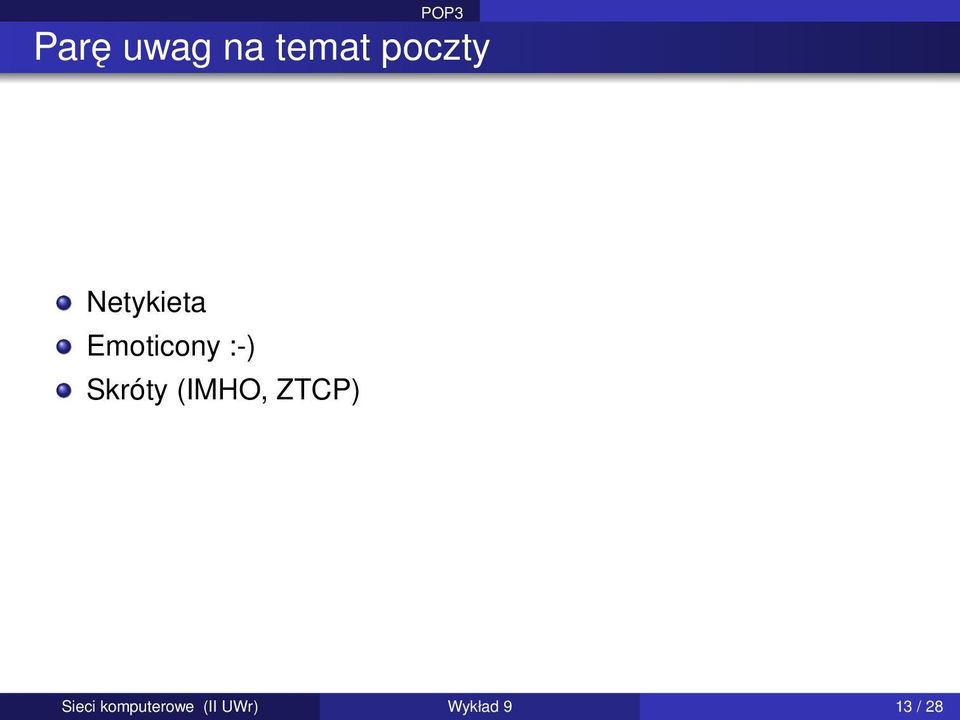 :-) Skróty (IMHO, ZTCP) Sieci