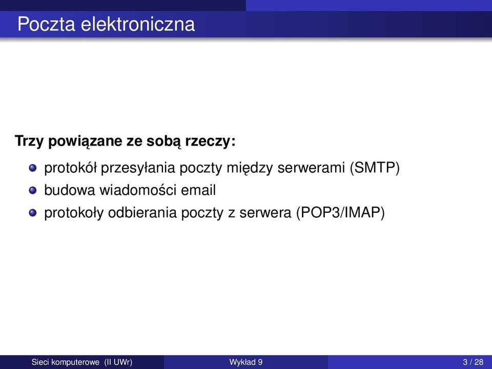 budowa wiadomości email protokoły odbierania poczty z