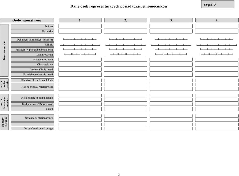 Miejsce urodzenia Obywatelstwo Imię ojca/ imię matki Nazwisko panieńskie matki Ulica/osiedle nr domu, lokalu Kod pocztowy/