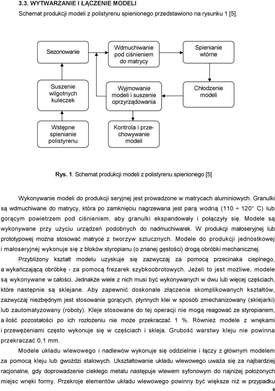 kuleczek Kontrola i przechowywanie modeli suszenie Rys. 1. Schemat produkcji modeli z polistyrenu spienionego [5] Wykonywanie modeli do produkcji seryjnej jest prowadzone w matrycach aluminiowych.