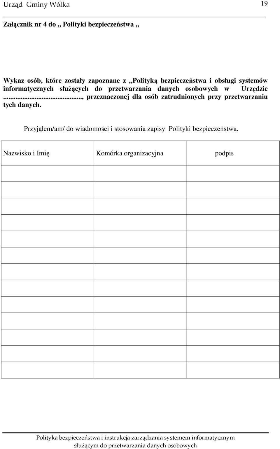 Urzędzie..., przeznaczonej dla osób zatrudnionych przy przetwarzaniu tych danych.