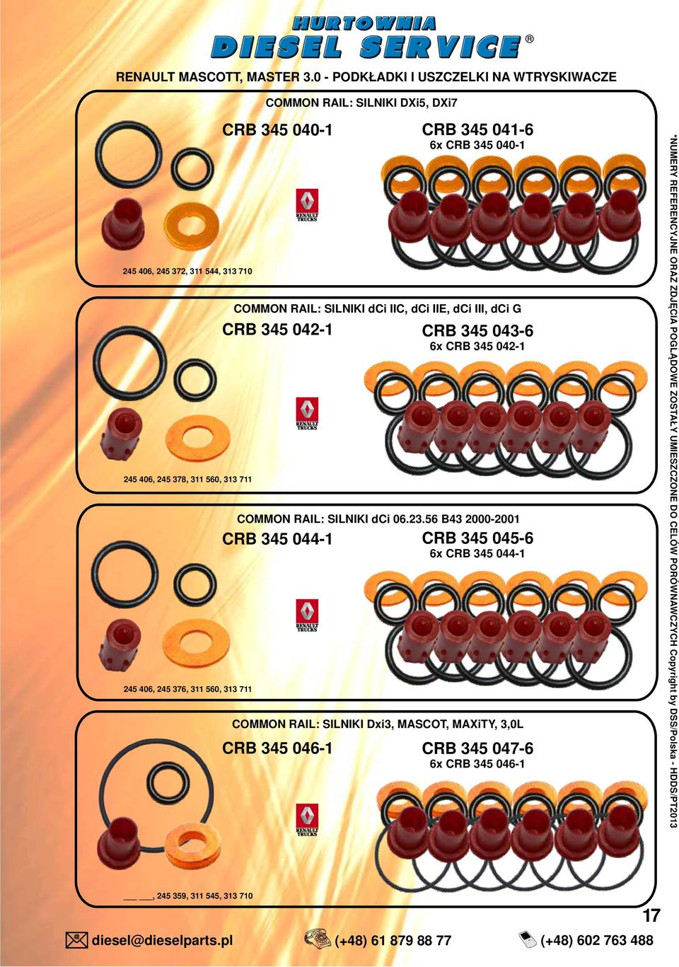 040- CRB 45 04-6 6x CRB 45 040- COMMON RAIL: SILNIKI dci IIC, dci IIE, dci III, dci G CRB 45 04- CRB 45 04-6 6x CRB 45 04- COMMON RAIL: SILNIKI dci