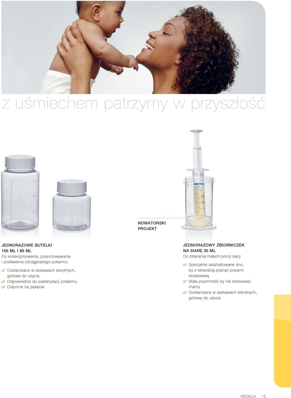 Odporne na pękanie JEDNORAZOWY ZBIORNICZEK NA SIARĘ 35 ML Do zbierania małych porcji siary Specjalnie ukształtowane dno, by z