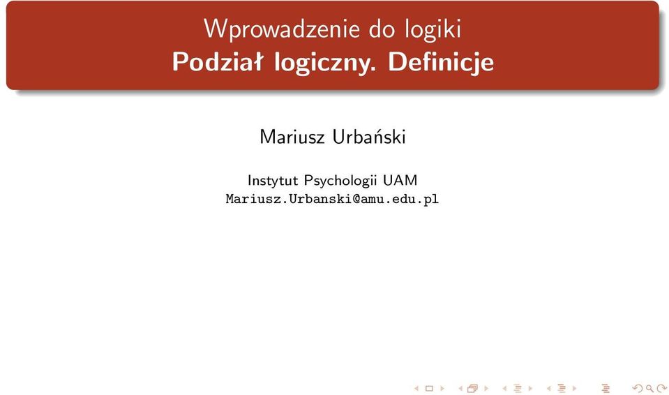 Definicje Mariusz Urbański