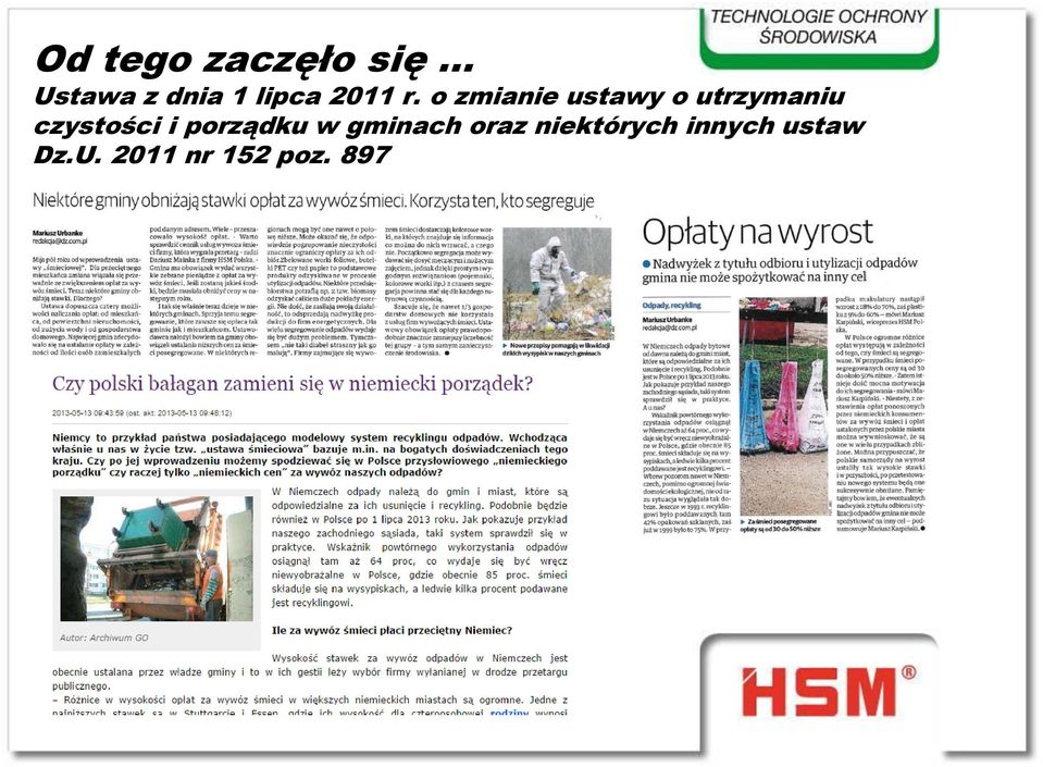 o zmianie ustawy o utrzymaniu czystości i