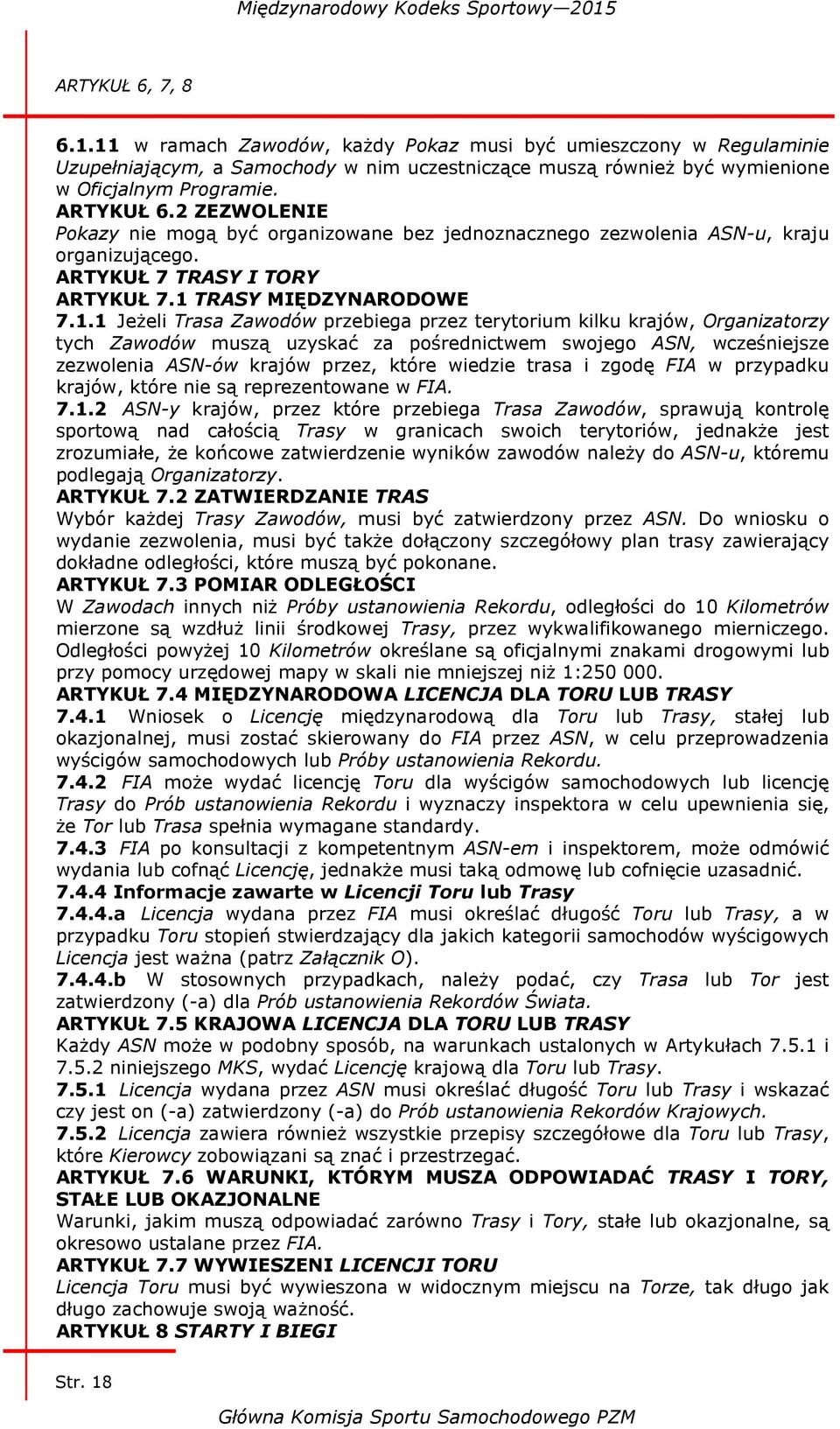 TRASY MIĘDZYNARODOWE 7.1.