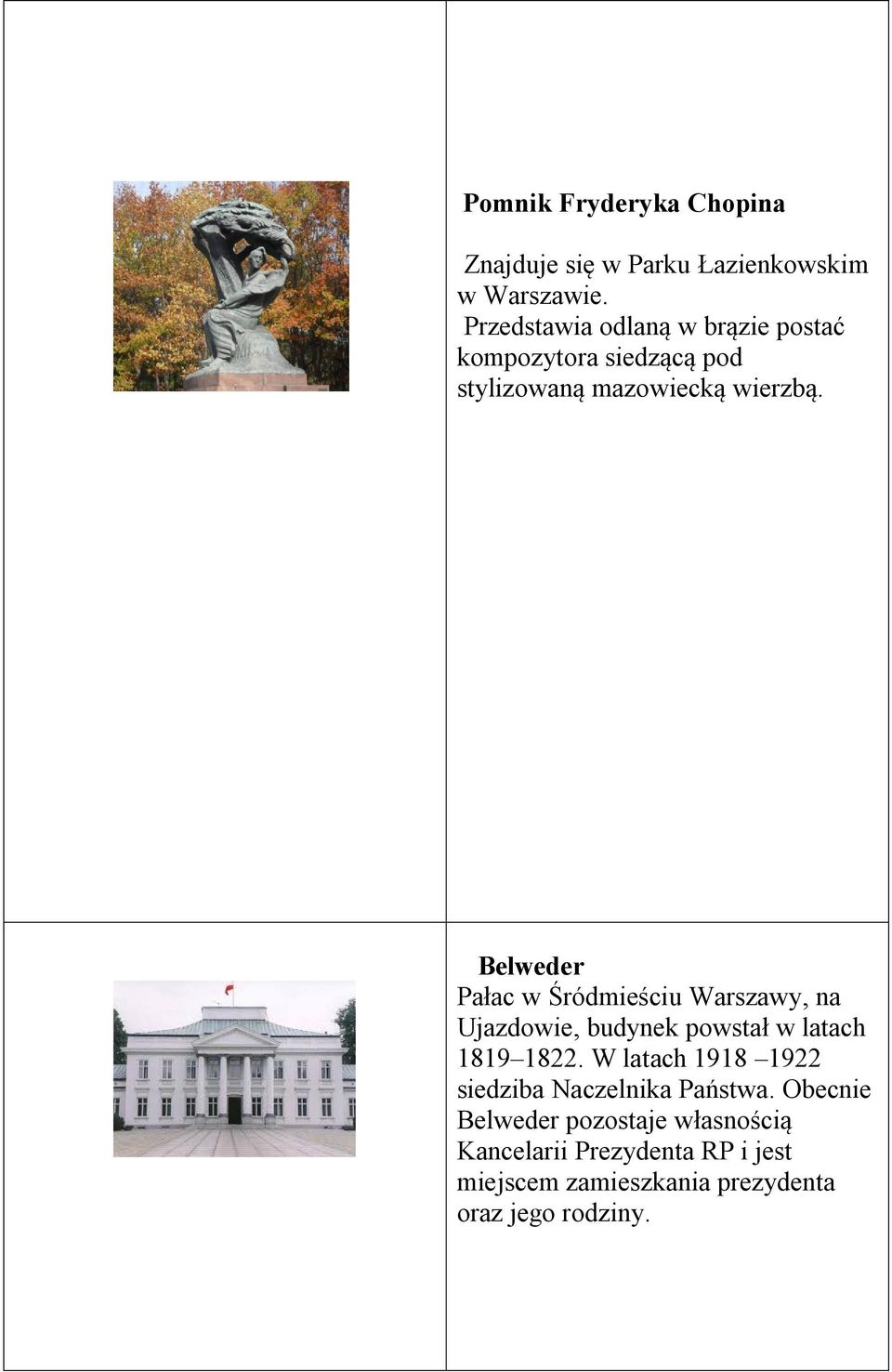 Belweder Pałac w Śródmieściu Warszawy, na Ujazdowie, budynek powstał w latach 1819 1822.