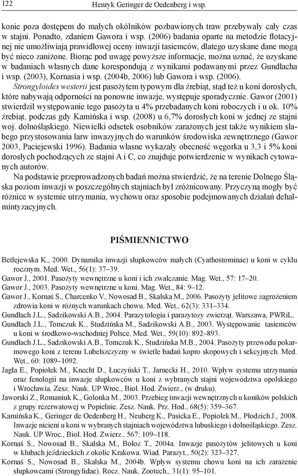 Biorąc pod uwagę powyższe informacje, można uznać, że uzyskane w badaniach własnych dane korespondują z wynikami podawanymi przez Gundłacha i wsp. (2003), Kornasia i wsp.
