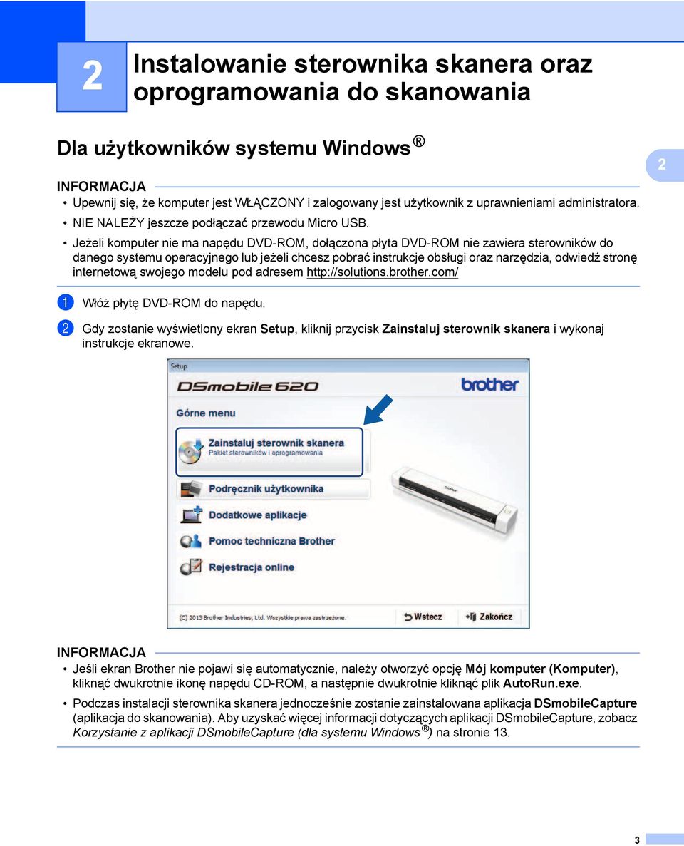 Jeżeli komputer nie ma napędu DVD-ROM, dołączona płyta DVD-ROM nie zawiera sterowników do danego systemu operacyjnego lub jeżeli chcesz pobrać instrukcje obsługi oraz narzędzia, odwiedź stronę