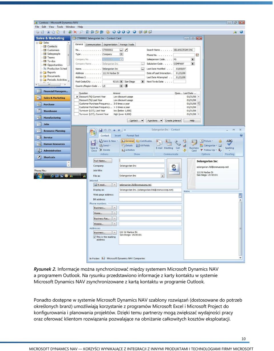 Ponadto dostępne w systemie Microsoft Dynamics NAV szablony rozwiązań (dostosowane do potrzeb określonych branż) umożliwiają korzystanie z programów