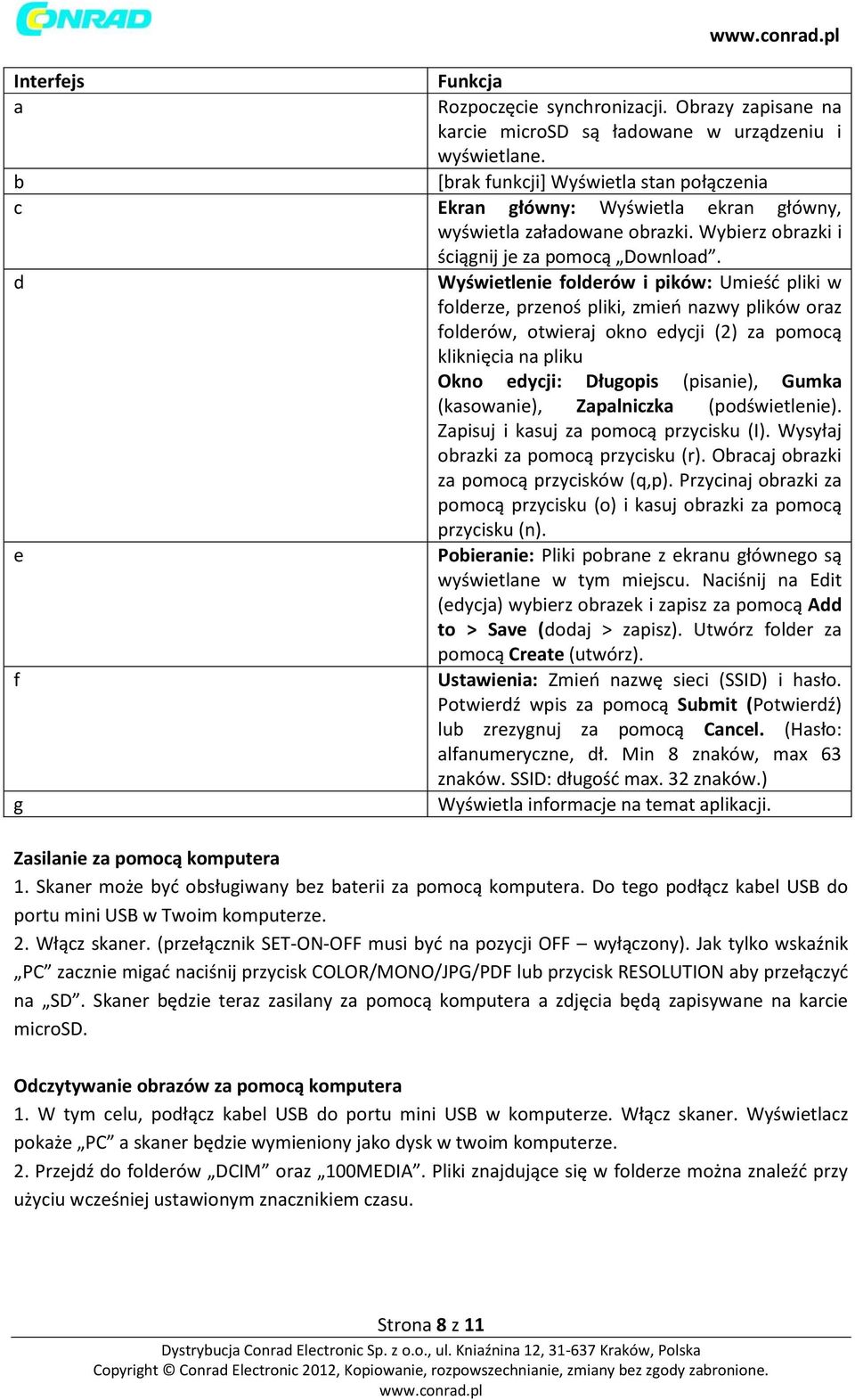 d Wyświetlenie folderów i pików: Umieść pliki w folderze, przenoś pliki, zmień nazwy plików oraz folderów, otwieraj okno edycji (2) za pomocą kliknięcia na pliku Okno edycji: Długopis (pisanie),