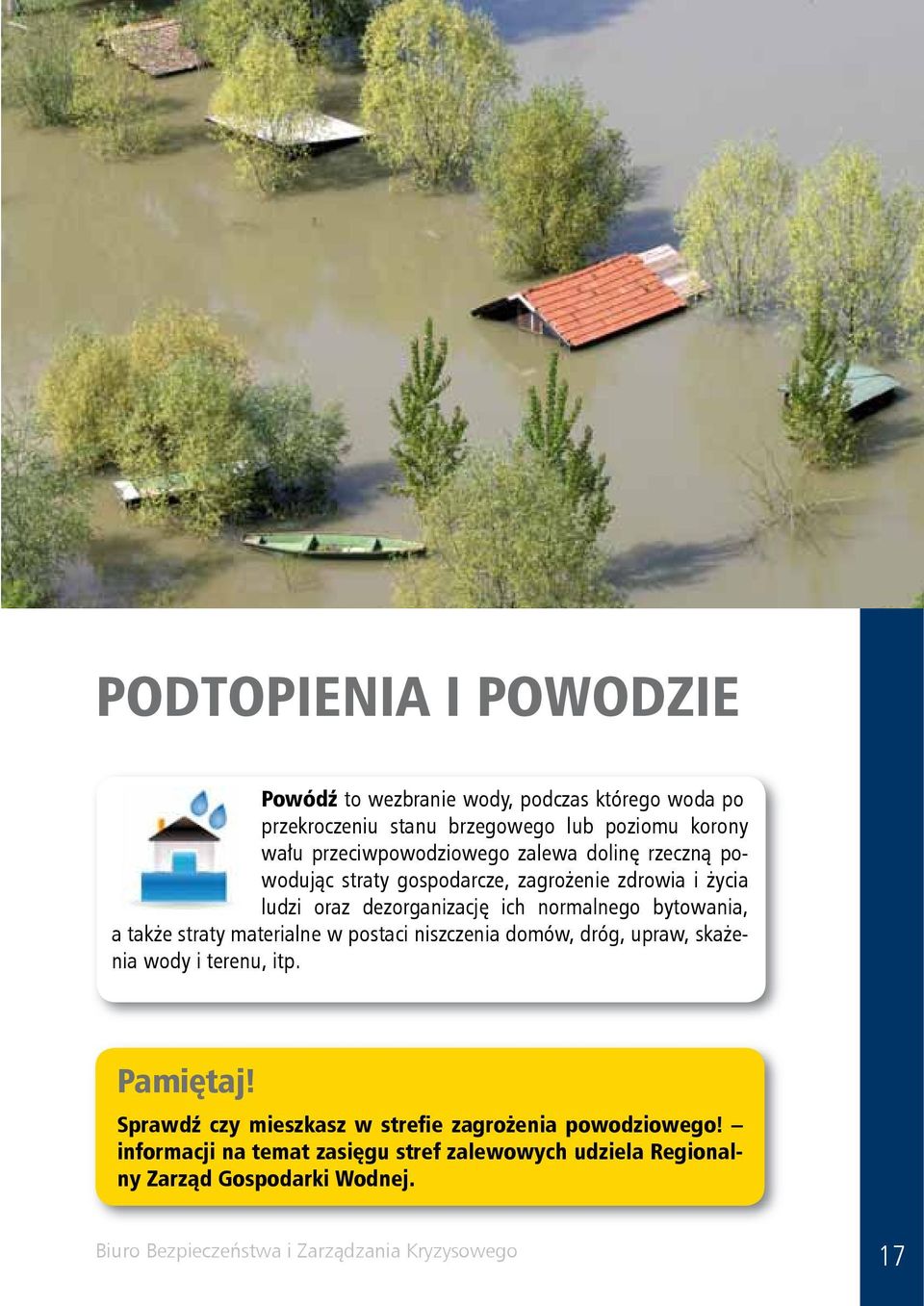 a także straty materialne w postaci niszczenia domów, dróg, upraw, skażenia wody i terenu, itp. Pamiętaj!