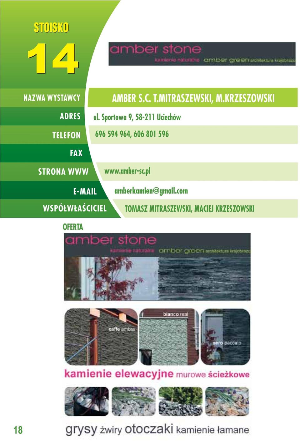 801 596 www.amber-sc.pl amberkamien@gmail.