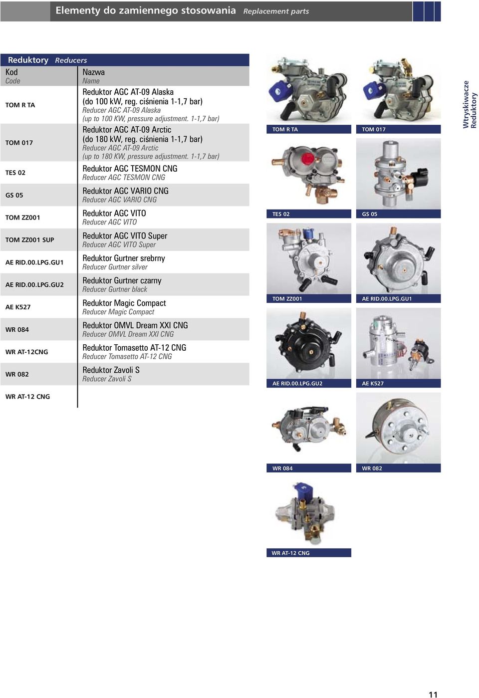 ciśnienia 1-1,7 bar) Reducer AGC AT-09 Arctic (up to 180 KW, pressure adjustment.