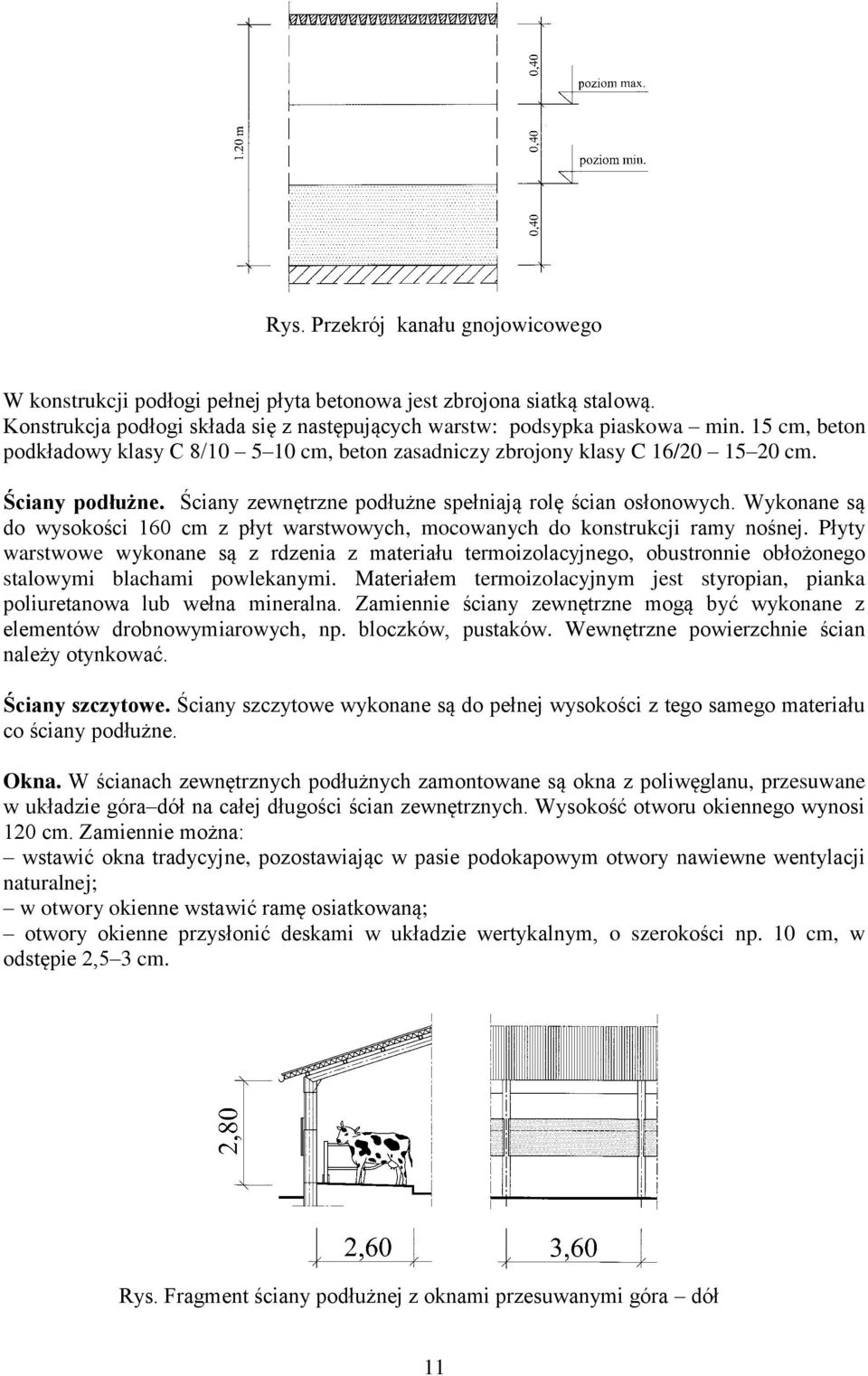 Wykonane są do wysokości 160 cm z płyt warstwowych, mocowanych do konstrukcji ramy nośnej.