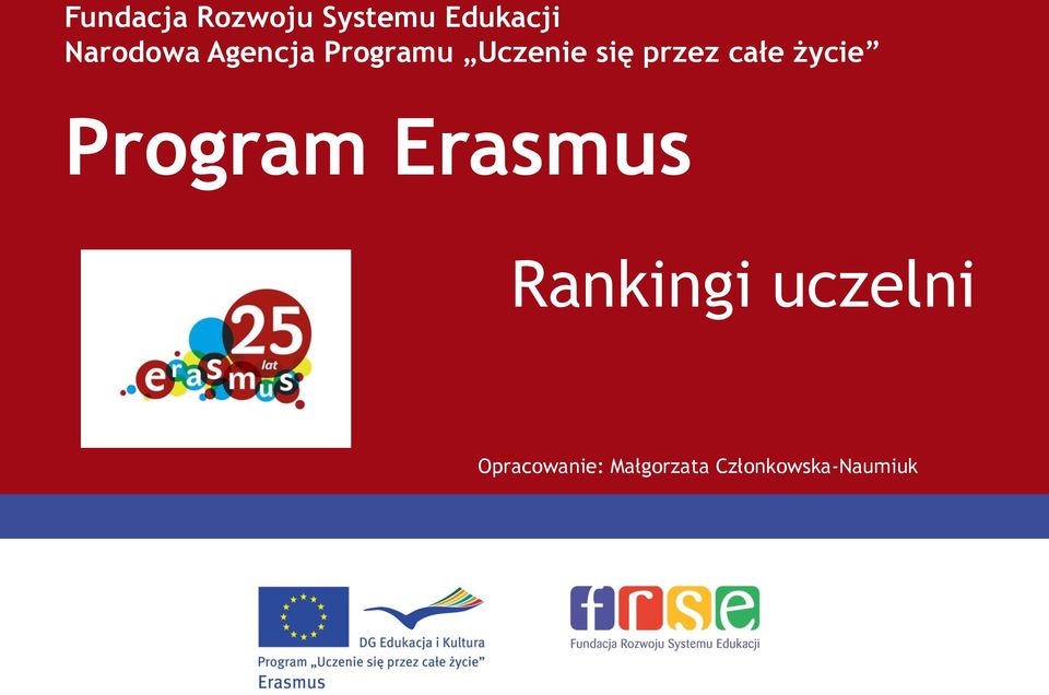 przez całe życie Program Erasmus Rankingi