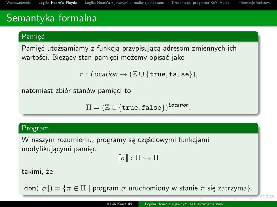 false}), Π = (Z {true, false}) Location.