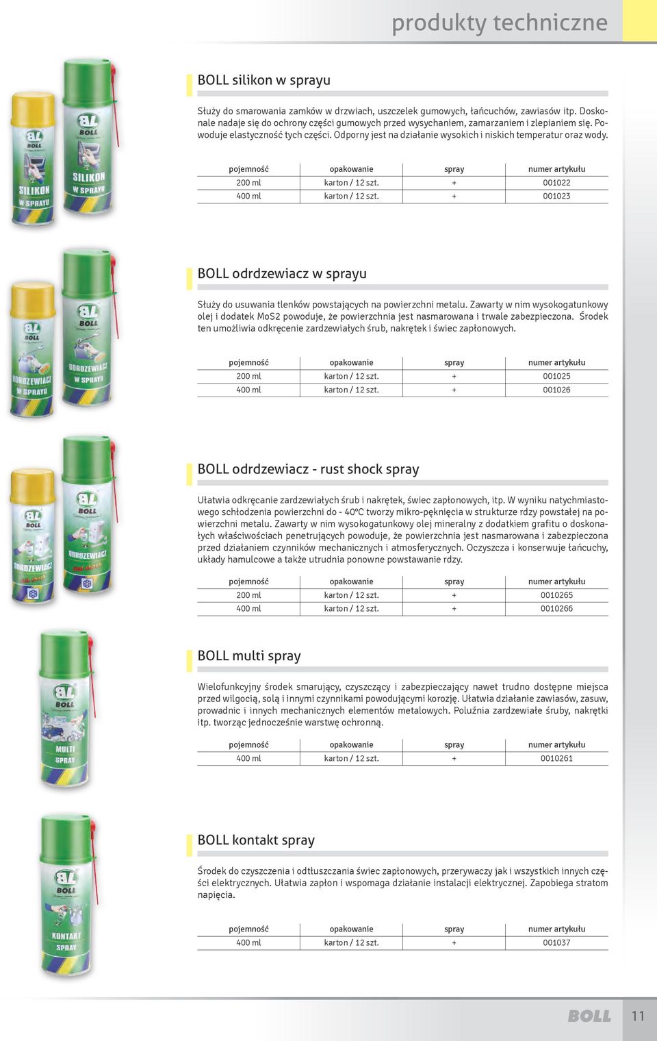 200 ml 001022 001023 BOLL odrdzewiacz w u Służy do usuwania tlenków powstających na powierzchni metalu.