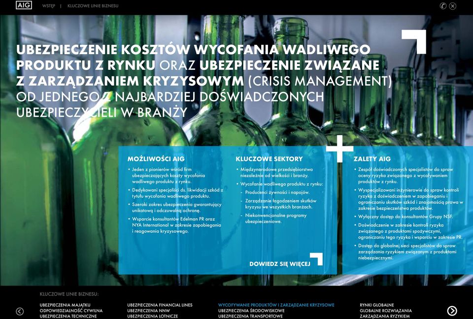 Szeroki zakres ubezpieczenia gwarantujący unikatową i odczuwalną ochronę. Wsparcie konsultantów Edelman PR oraz NYA International w zakresie zapobiegania i reagowania kryzysowego.