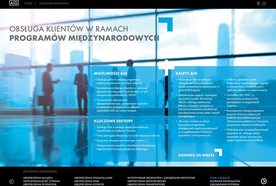 Wystawianie dokumentów ubezpieczeniowych i sprawne zarządzanie przepływami pieniężnymi w obrębie oddziałów AIG na całym świecie.