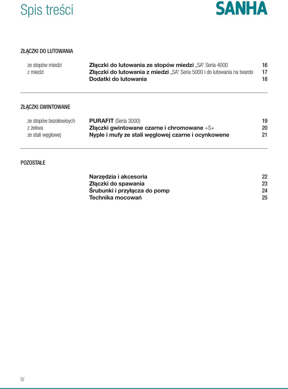 PURAFIT (Seria 3000) 19 z żeliwa Złączki gwintowane czarne i chromowane +S+ 20 ze stali węglowej Nyple i mufy ze stali węglowej