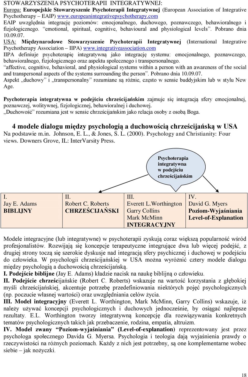 emotional, spiritual, cognitive, behavioural and physiological levels. Pobrano dnia 10.09.07.