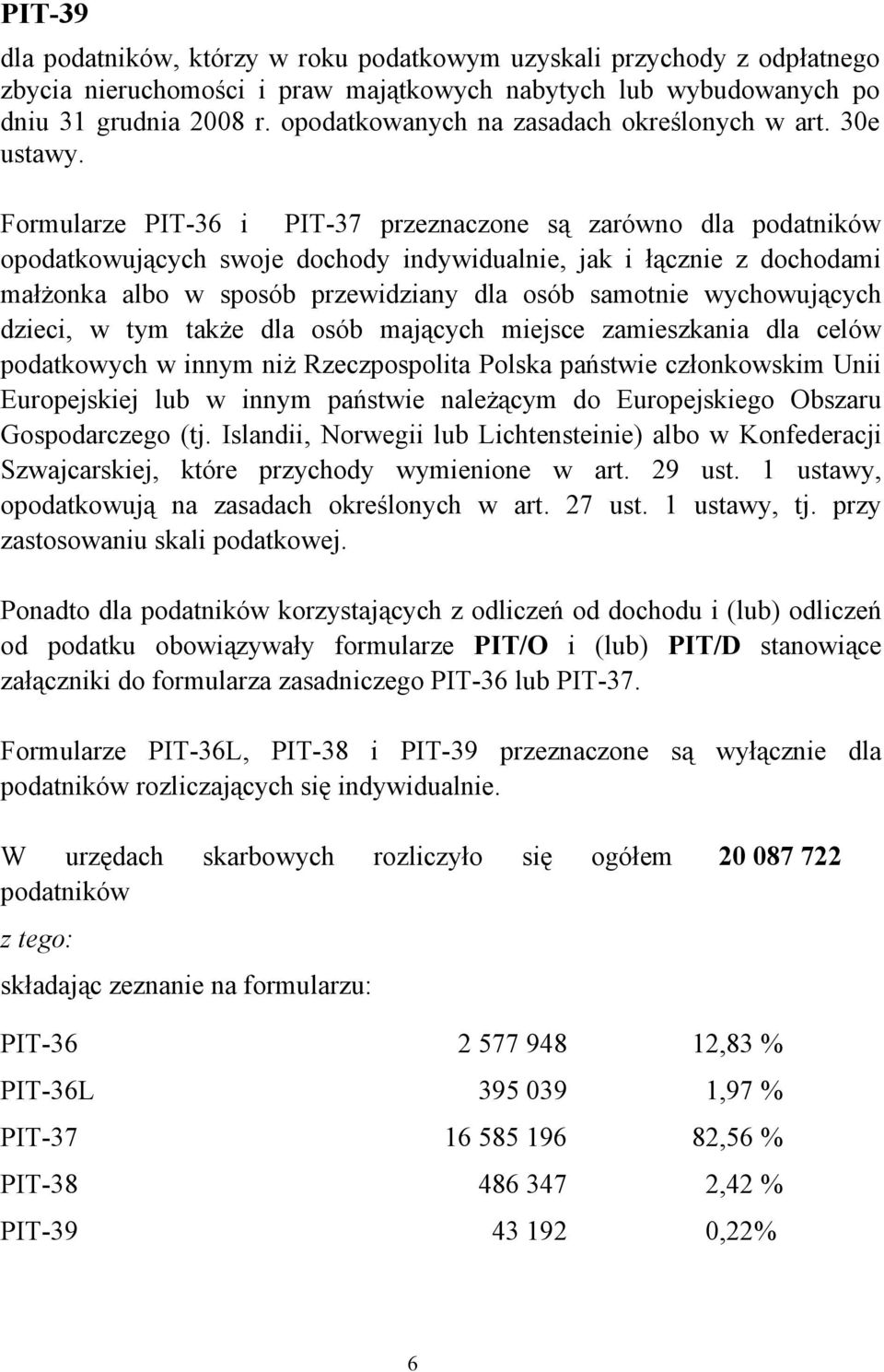 Formularze PIT-36 i PIT-37 przeznaczone są zarówno dla podatników opodatkowujących swoje dochody indywidualnie, jak i łącznie z dochodami małżonka albo w sposób przewidziany dla osób samotnie