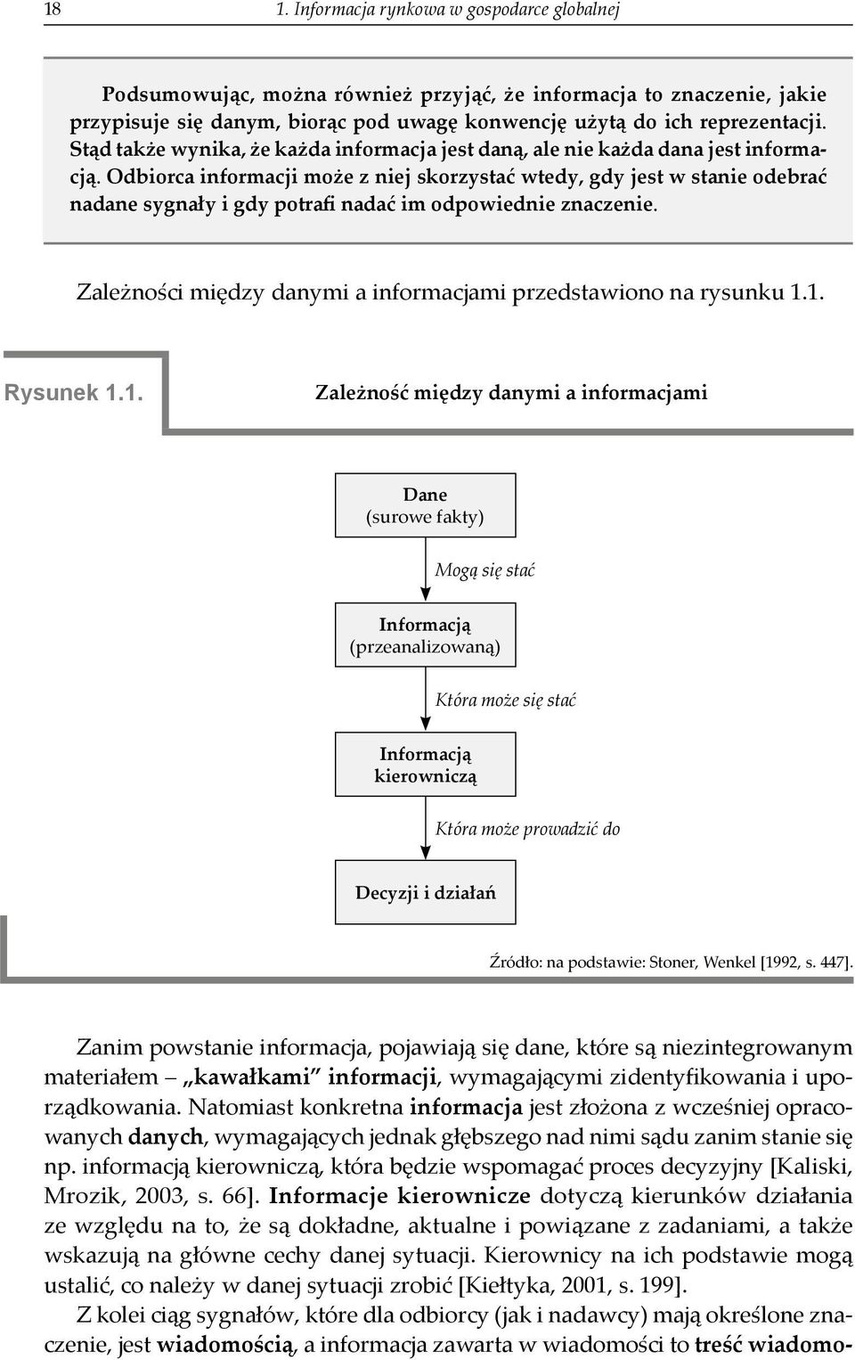 Odbiorca informacji mo e z niej skorzystać wtedy, gdy jest w stanie odebrać nadane sygnały i gdy potrafi nadać im odpowiednie znaczenie.