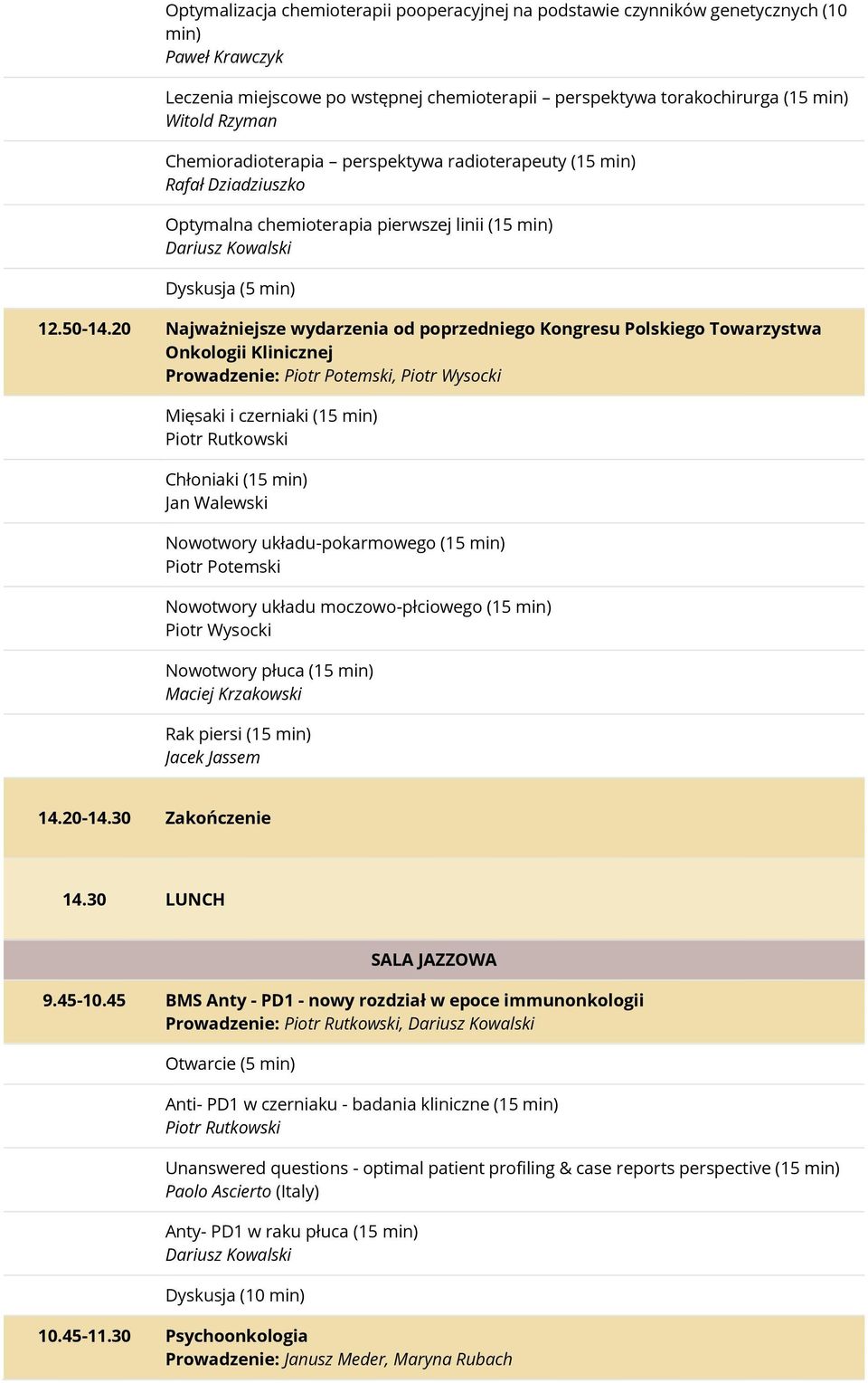 20 Najważniejsze wydarzenia od poprzedniego Kongresu Polskiego Towarzystwa Onkologii Klinicznej Prowadzenie: Piotr Potemski, Piotr Wysocki Mięsaki i czerniaki (15 min) Piotr Rutkowski Chłoniaki (15