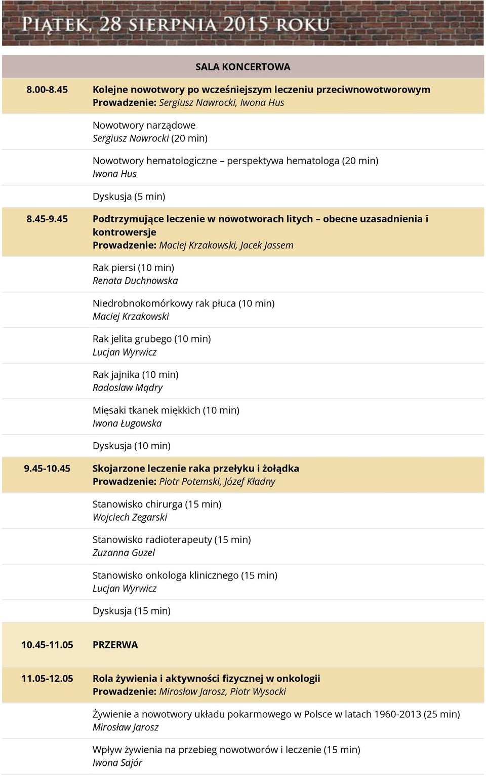 hematologa (20 min) Iwona Hus 8.45-9.