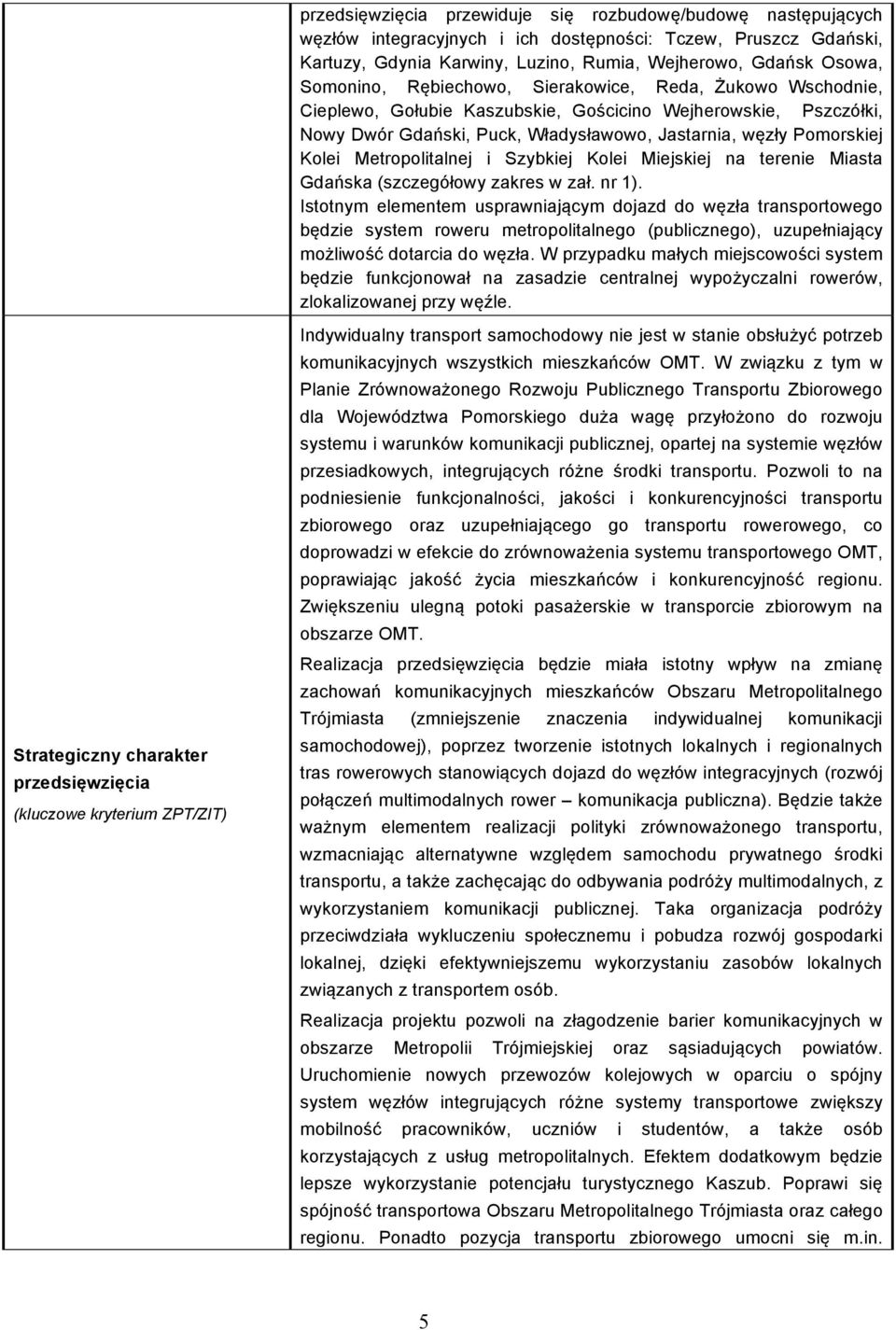 Gdański, Puck, Władysławowo, Jastarnia, węzły Pomorskiej Kolei Metropolitalnej i Szybkiej Kolei Miejskiej na terenie Miasta Gdańska (szczegółowy zakres w zał. nr 1).