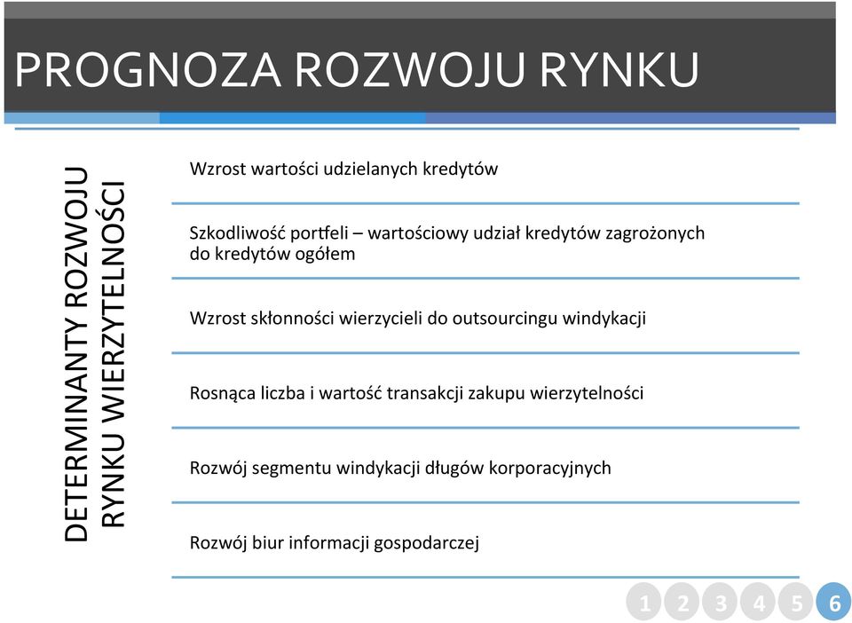 skłonności wierzycieli do outsourcingu windykacji Rosnąca liczba i wartość transakcji zakupu