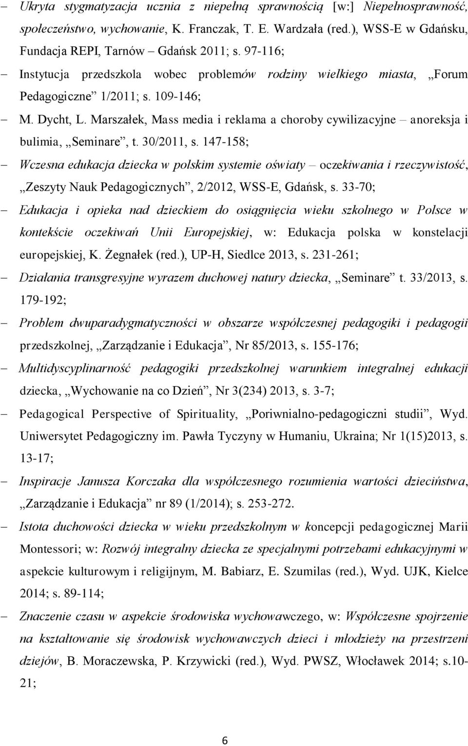 Marszałek, Mass media i reklama a choroby cywilizacyjne anoreksja i bulimia, Seminare, t. 30/2011, s.