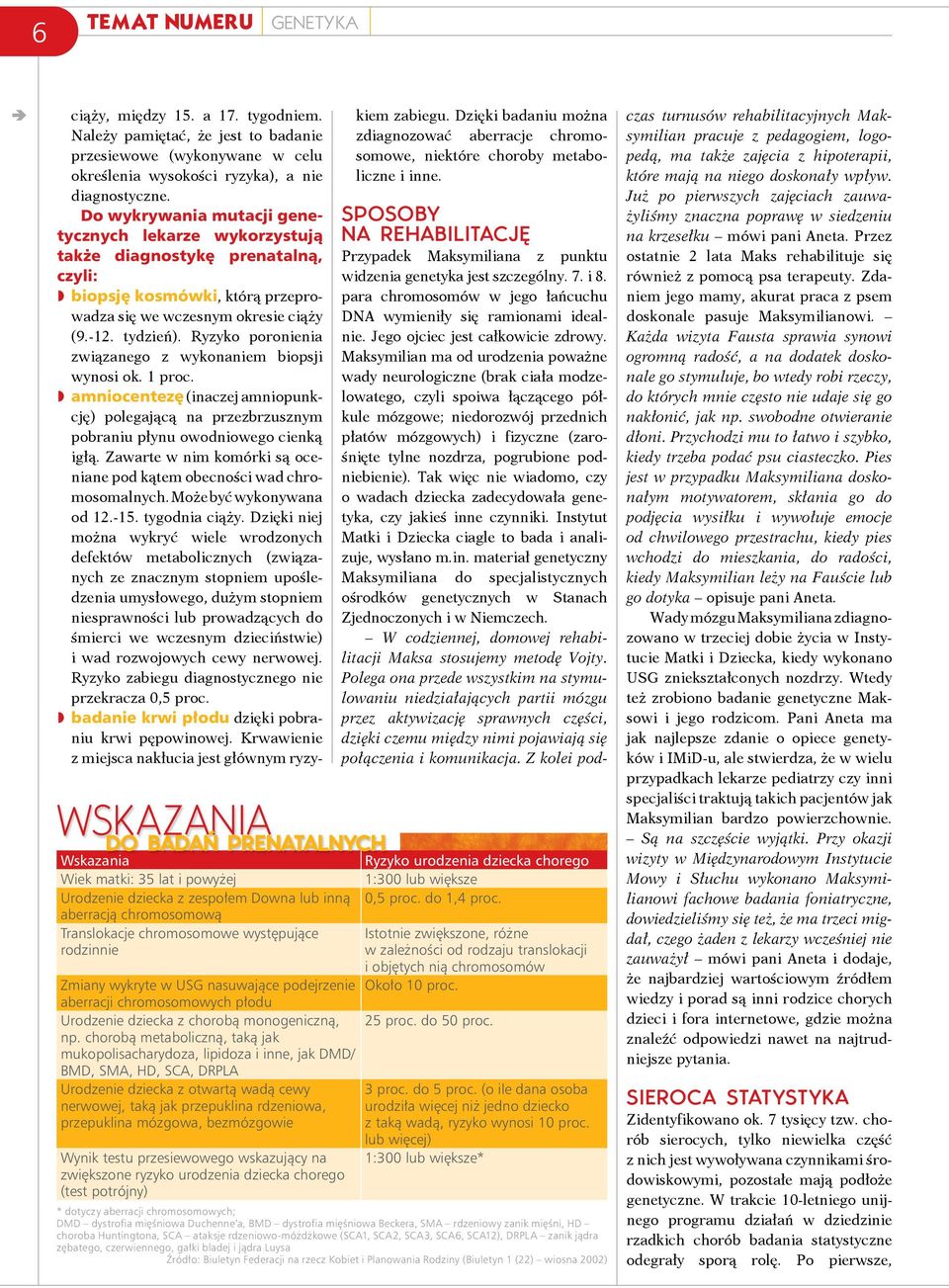 Maksymilian ma od urodzenia poważne wady neurologiczne (brak ciała modzelowatego, czyli spoiwa łączącego półkule mózgowe; niedorozwój przednich płatów mózgowych) i fizyczne (zarośnięte tylne nozdrza,