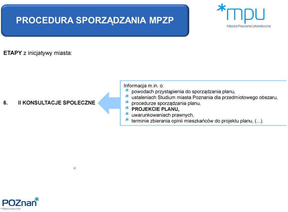 powodach przystąpienia do sporządzania planu, Opiniowanie wewnętrzne z jednostkami Urzędu Miasta ustaleniach Studium miasta Poznania dla przedmiotowego obszaru, 6.