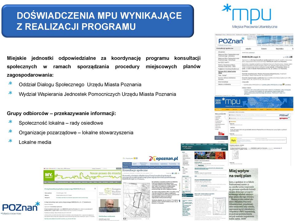 Społecznego Urzędu Miasta Poznania Wydział Wspierania Jednostek Pomocniczych Urzędu Miasta Poznania Grupy