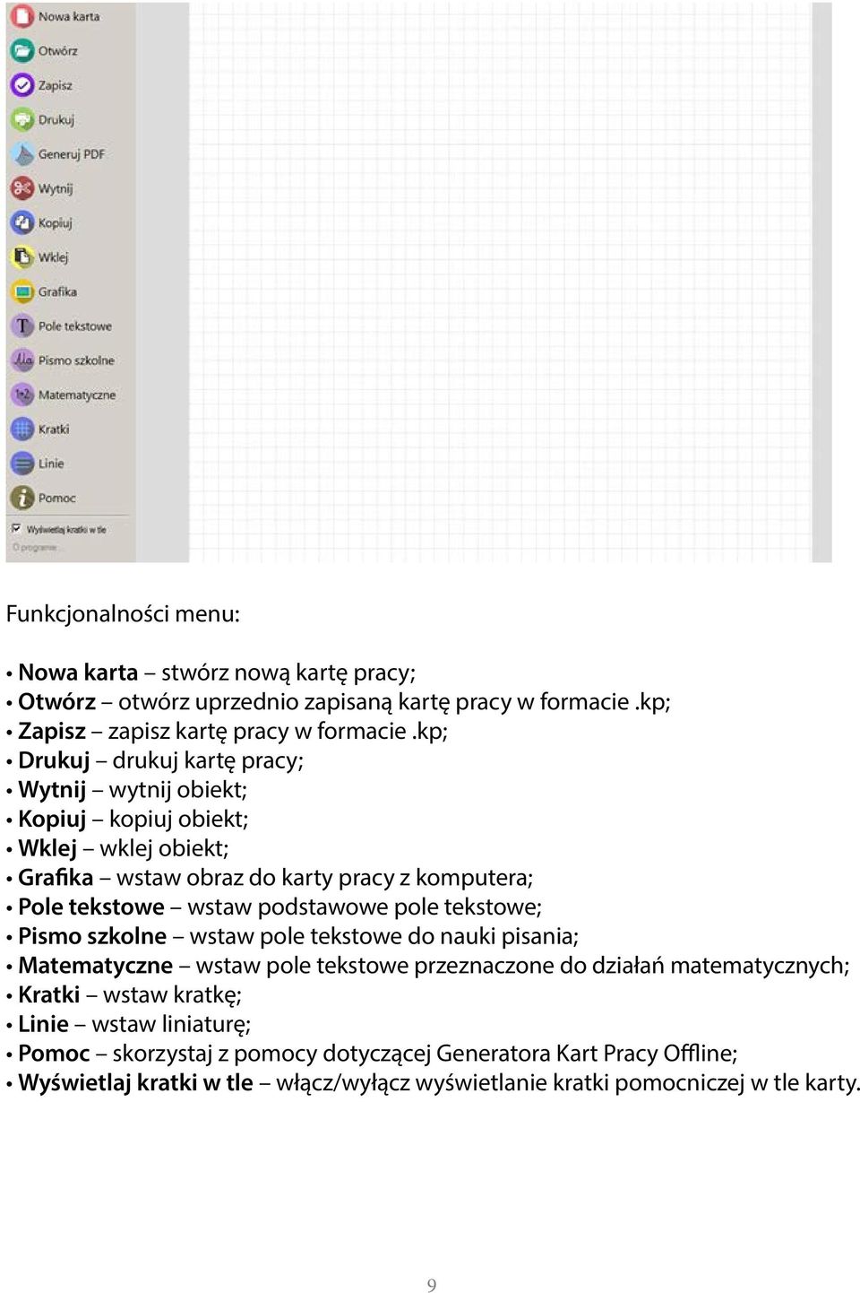 podstawowe pole tekstowe; Pismo szkolne wstaw pole tekstowe do nauki pisania; Matematyczne wstaw pole tekstowe przeznaczone do działań matematycznych; Kratki wstaw