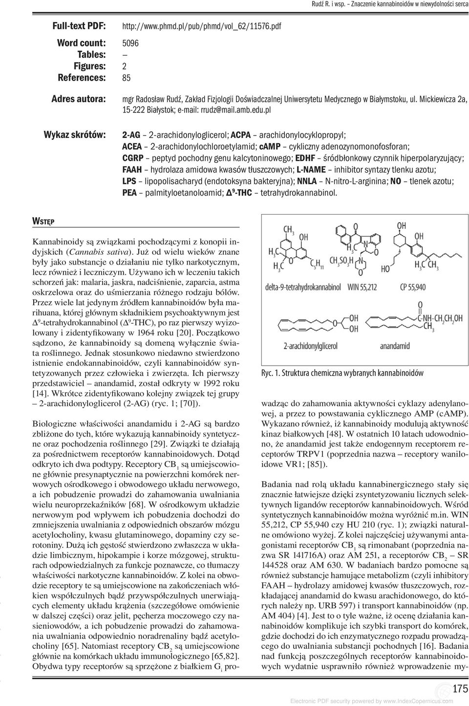 Mickiewicza 2a, 15-222 Białystok; e-mail: rrudz@mail.amb.edu.
