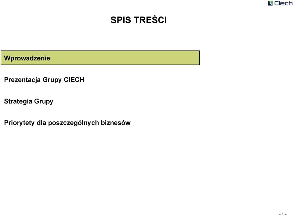 Strategia Grupy Priorytety