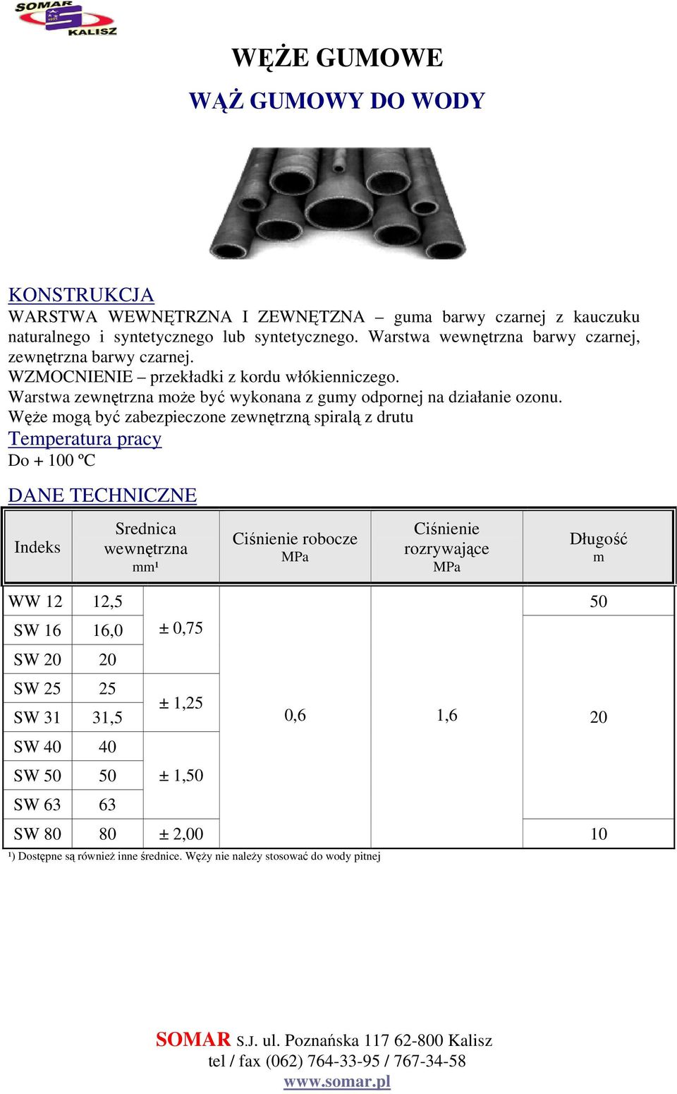 Warstwa zewnętrzna oże być wykonana z guy odpornej na działanie ozonu.